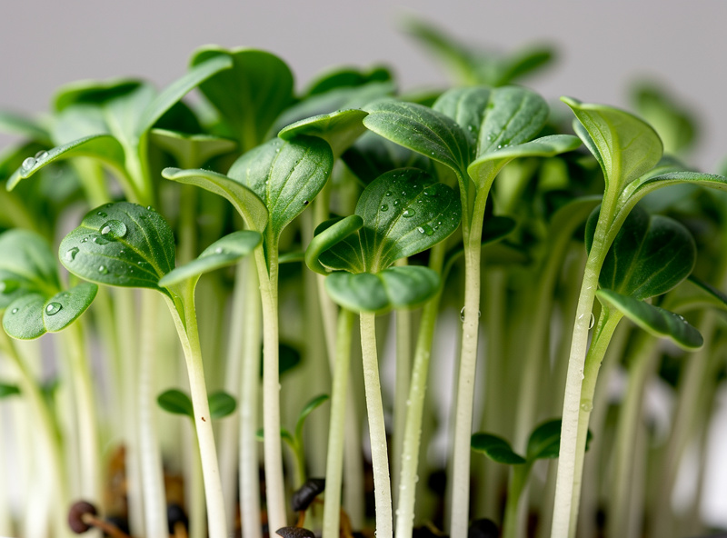 Black oil sunflower microgreens at harvest