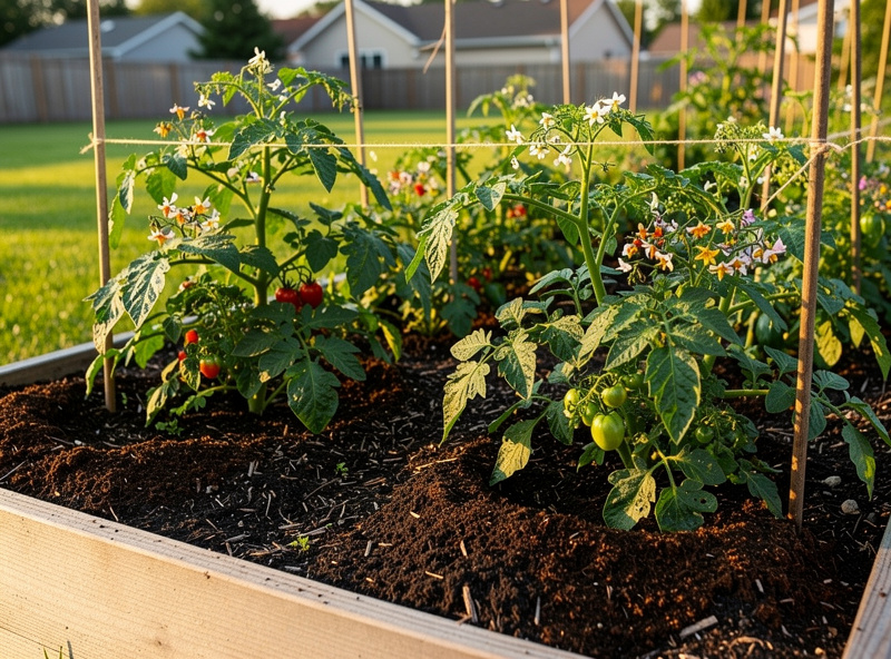 Compost applied to vegetable garden beds