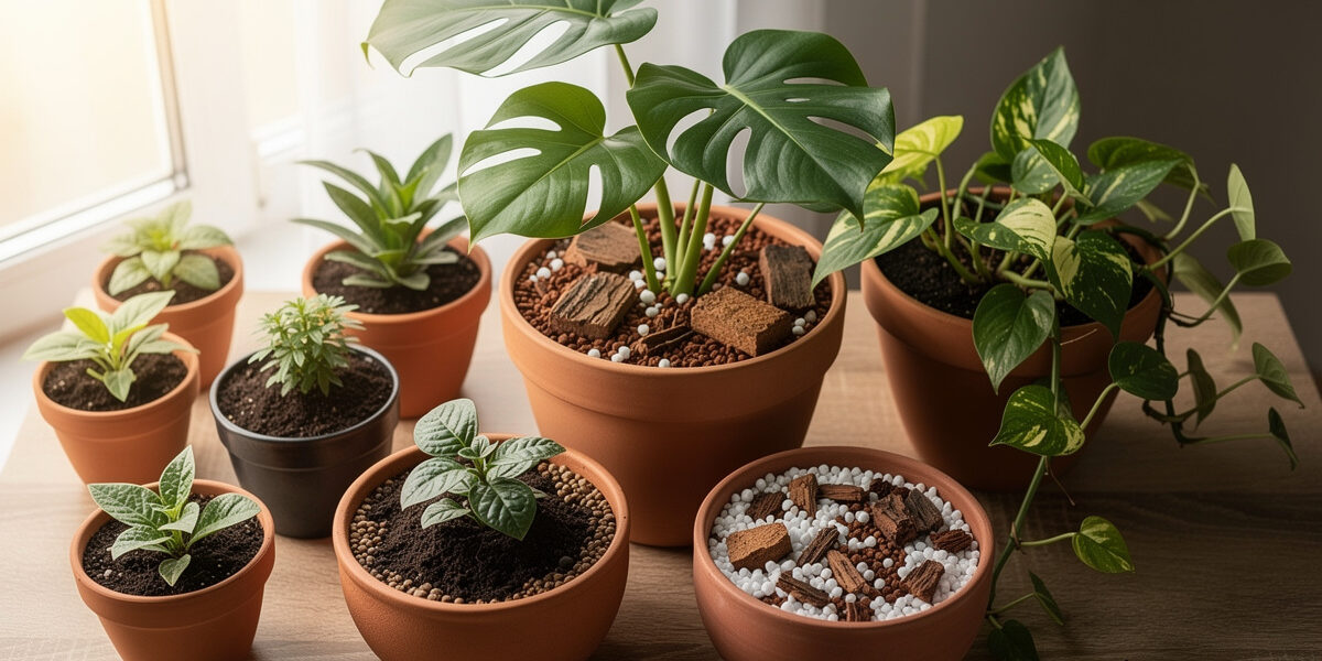 Potting soil for indoor plants