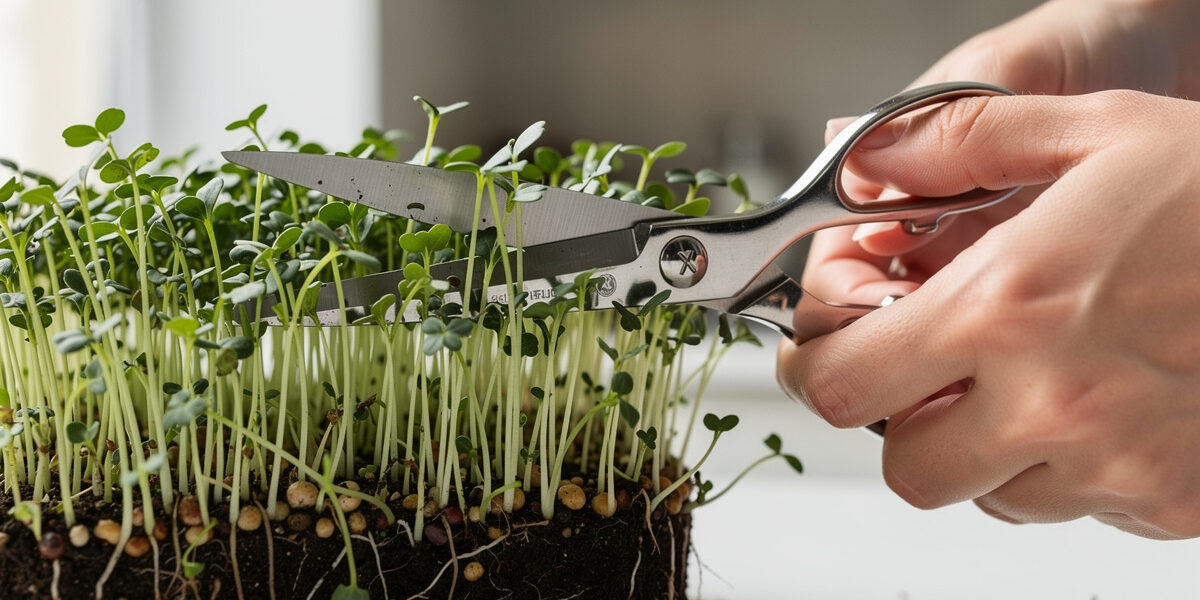 Microgreens Harvest: Cut, Wash, Store