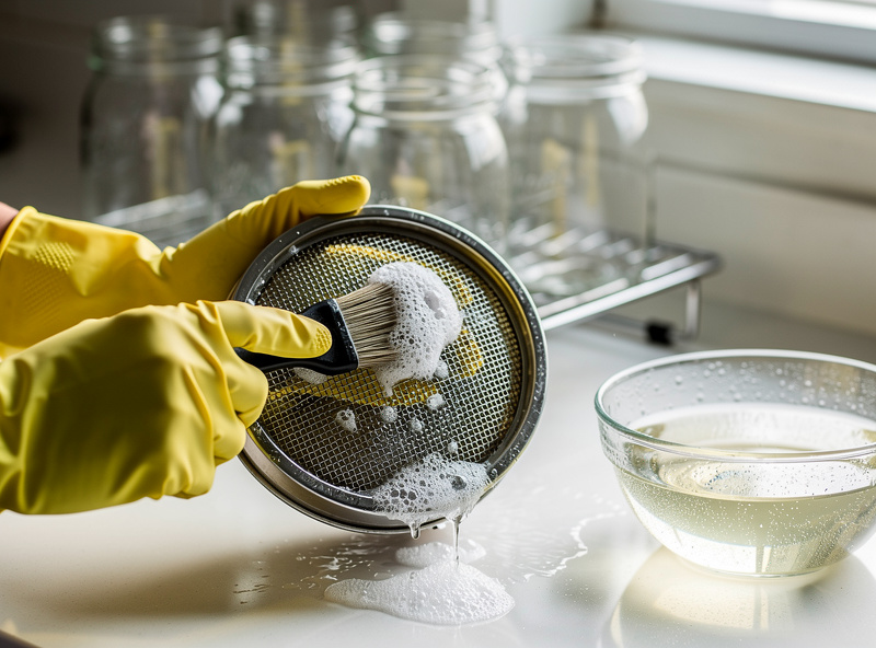 Cleaning and sanitizing sprouting equipment