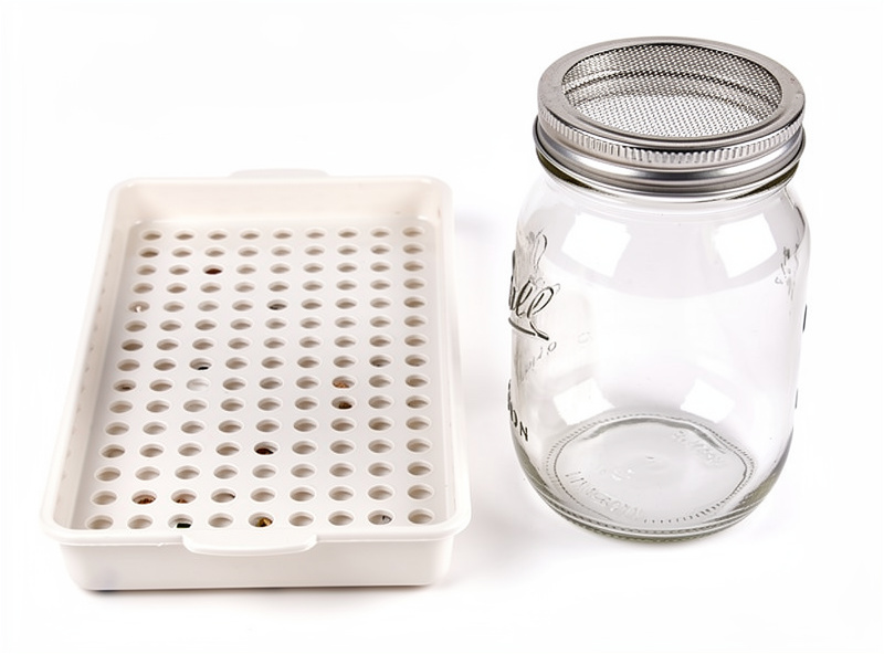 Sprouting tray and mason jar comparison side by side