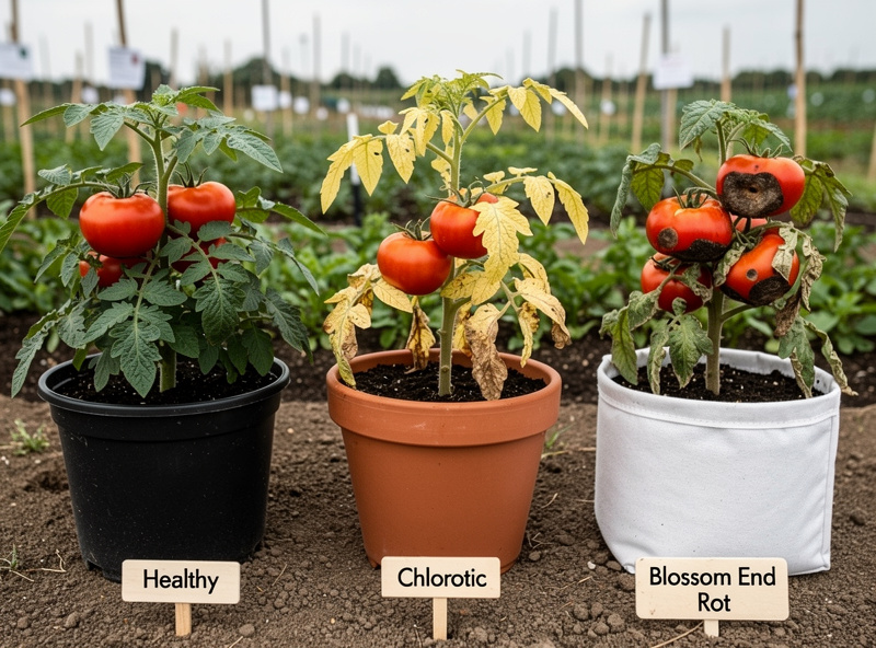 Comparison of healthy vs blossom end rot affected tomatoes
